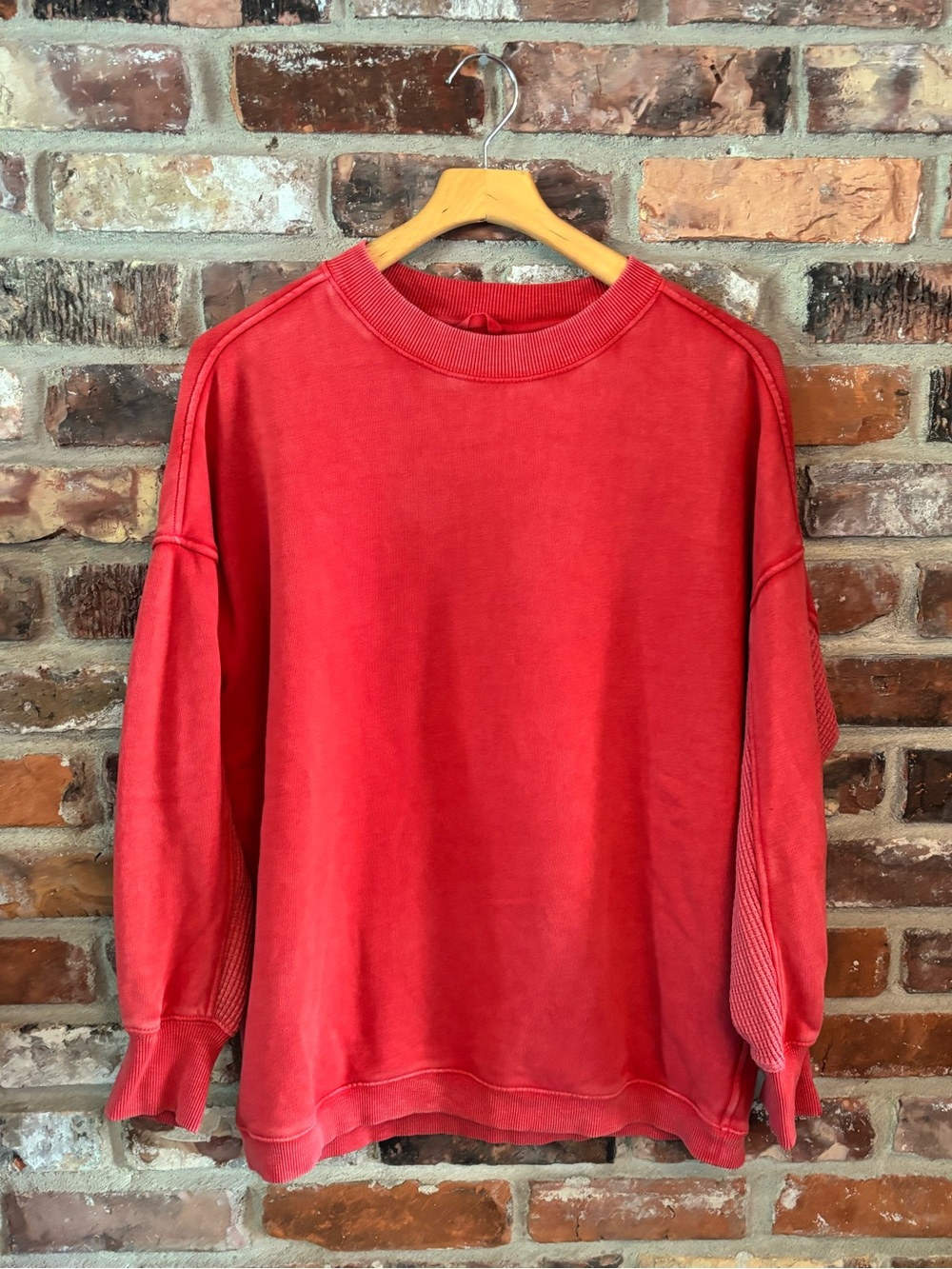 Aerie Red Getaway Lounge Sweatshirt, M